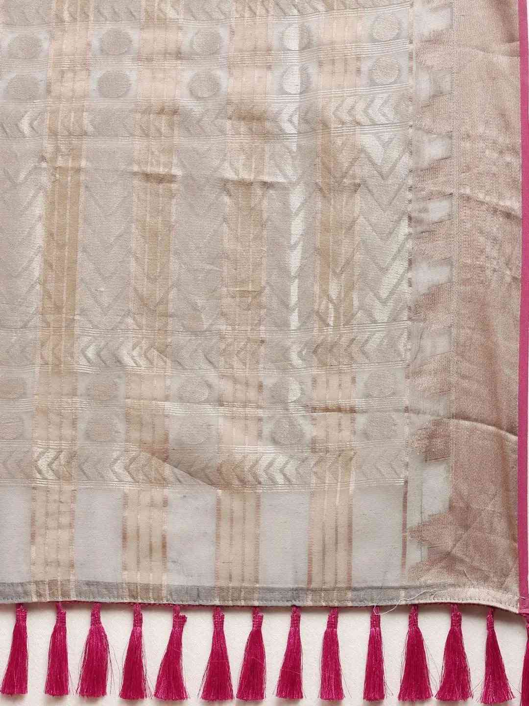 Festive Soft Orgenza Zari Weaving Saree