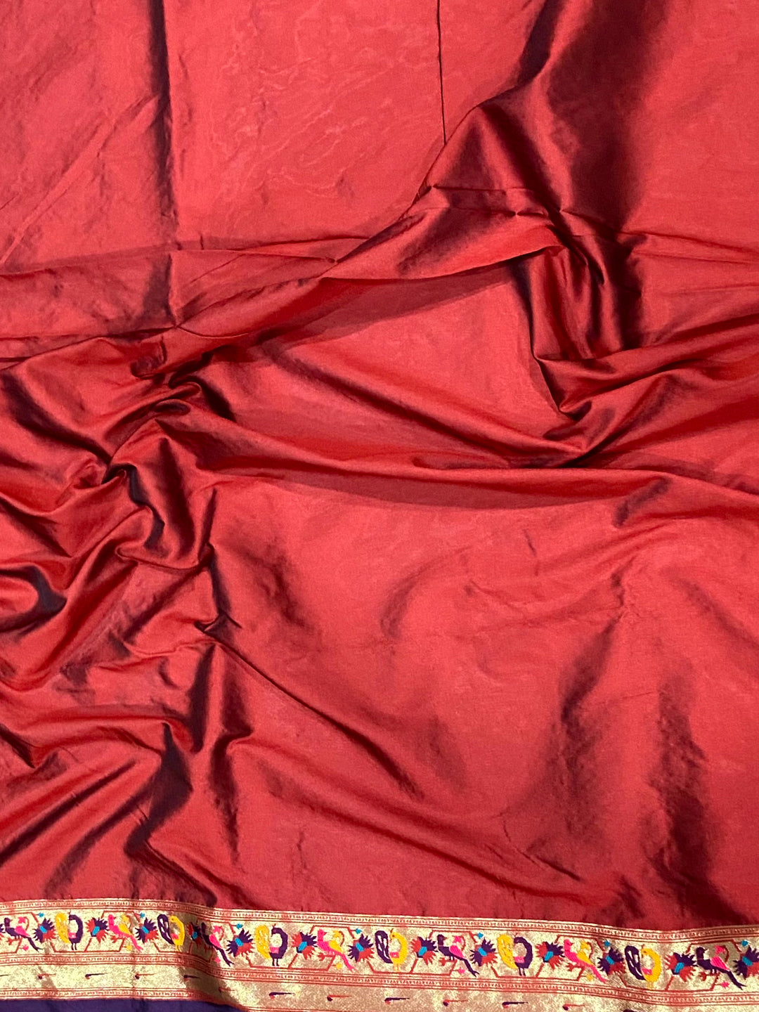 Maroon Patola Silk Zari Weaving Saree