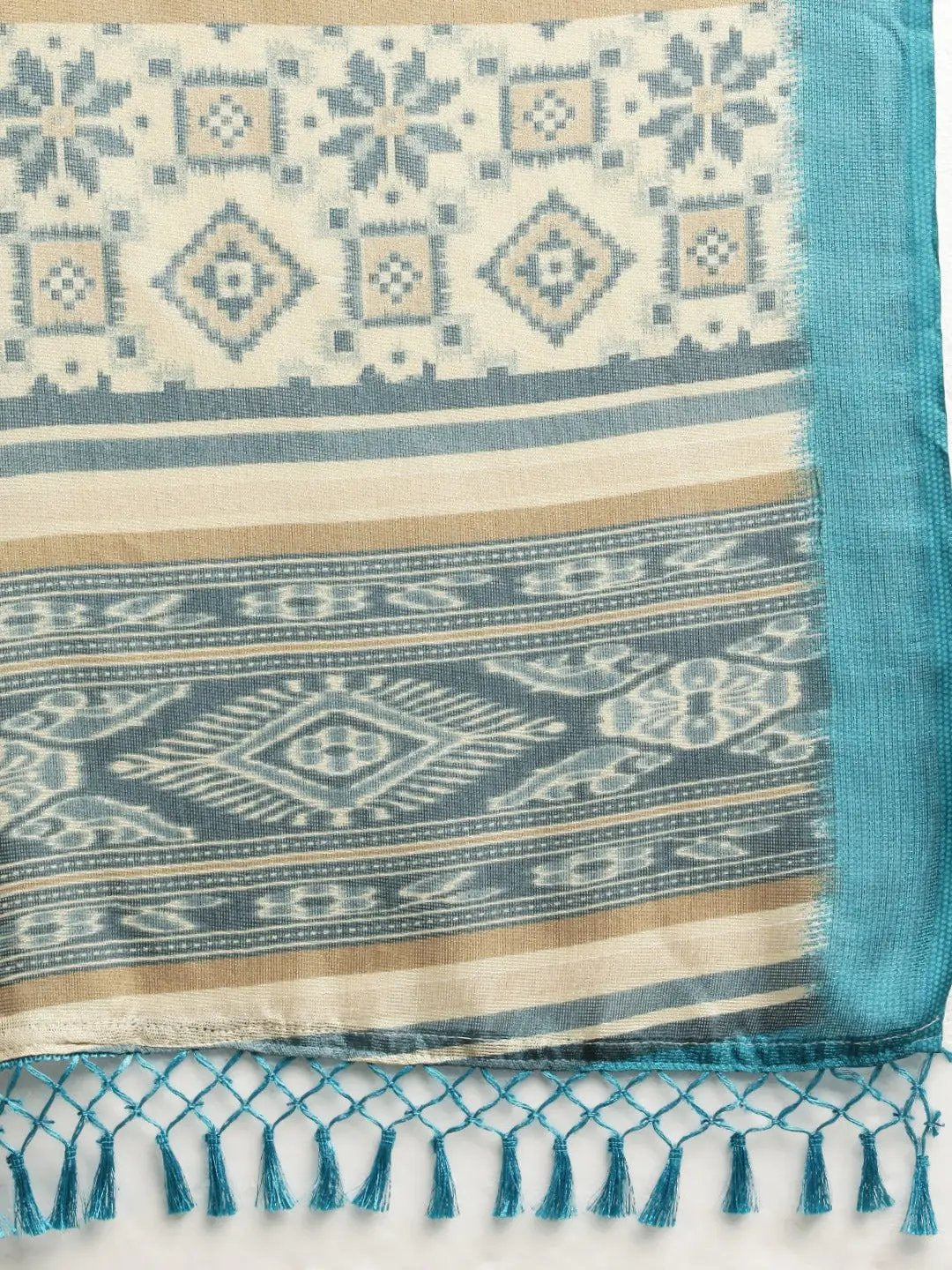 Beautiful Patola Silk Saree With Ethnic Motifs Work