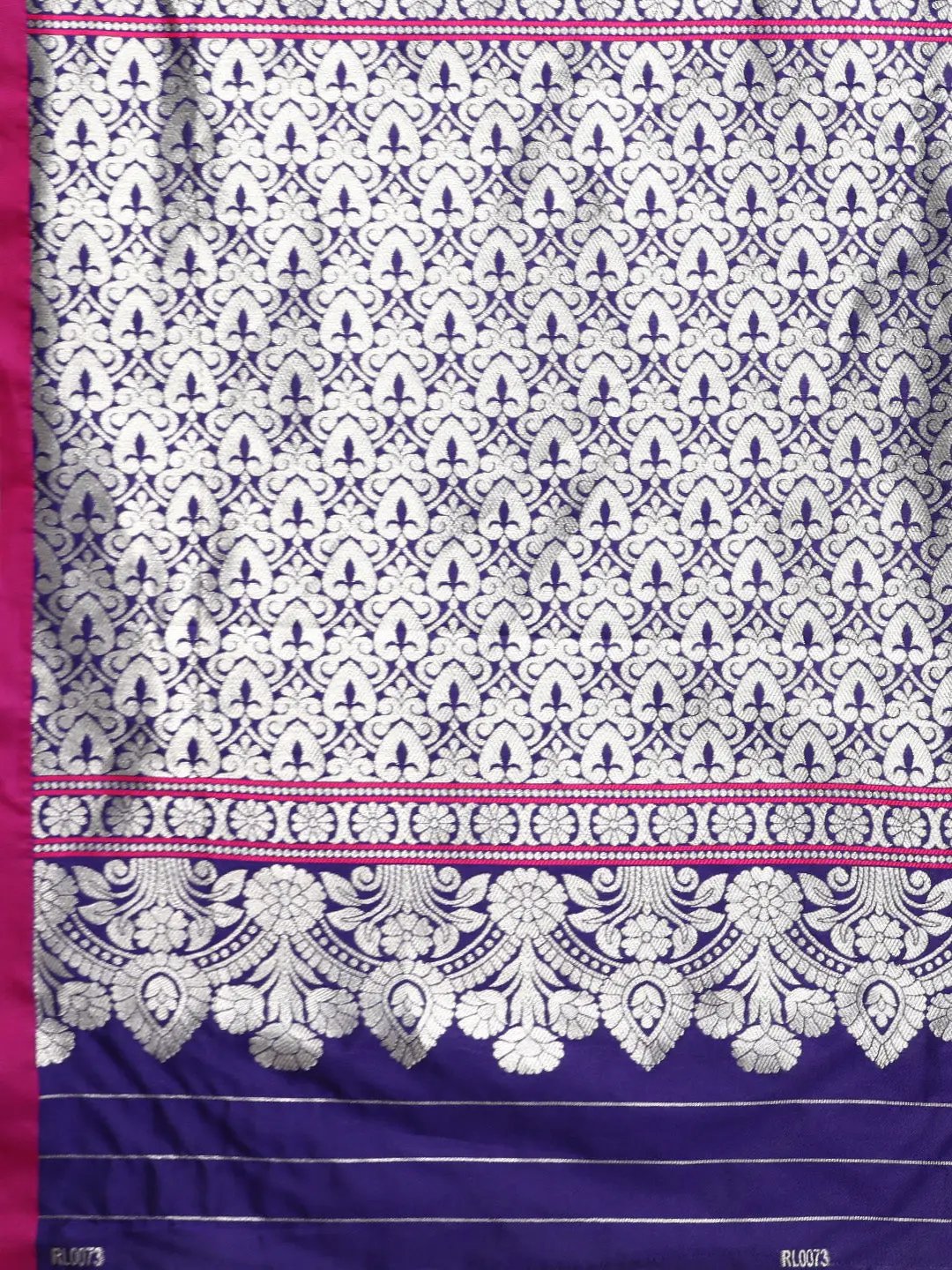 Stylish Indigo Colour Pure Banarasi Zari Silk Saree