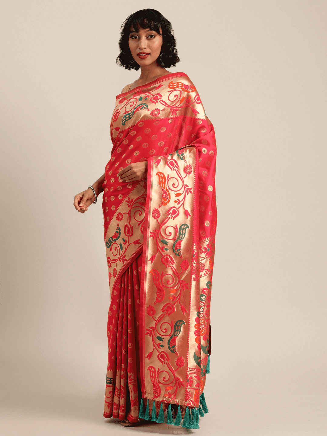 Stylish Banarasi Silk Saree With Woven Design