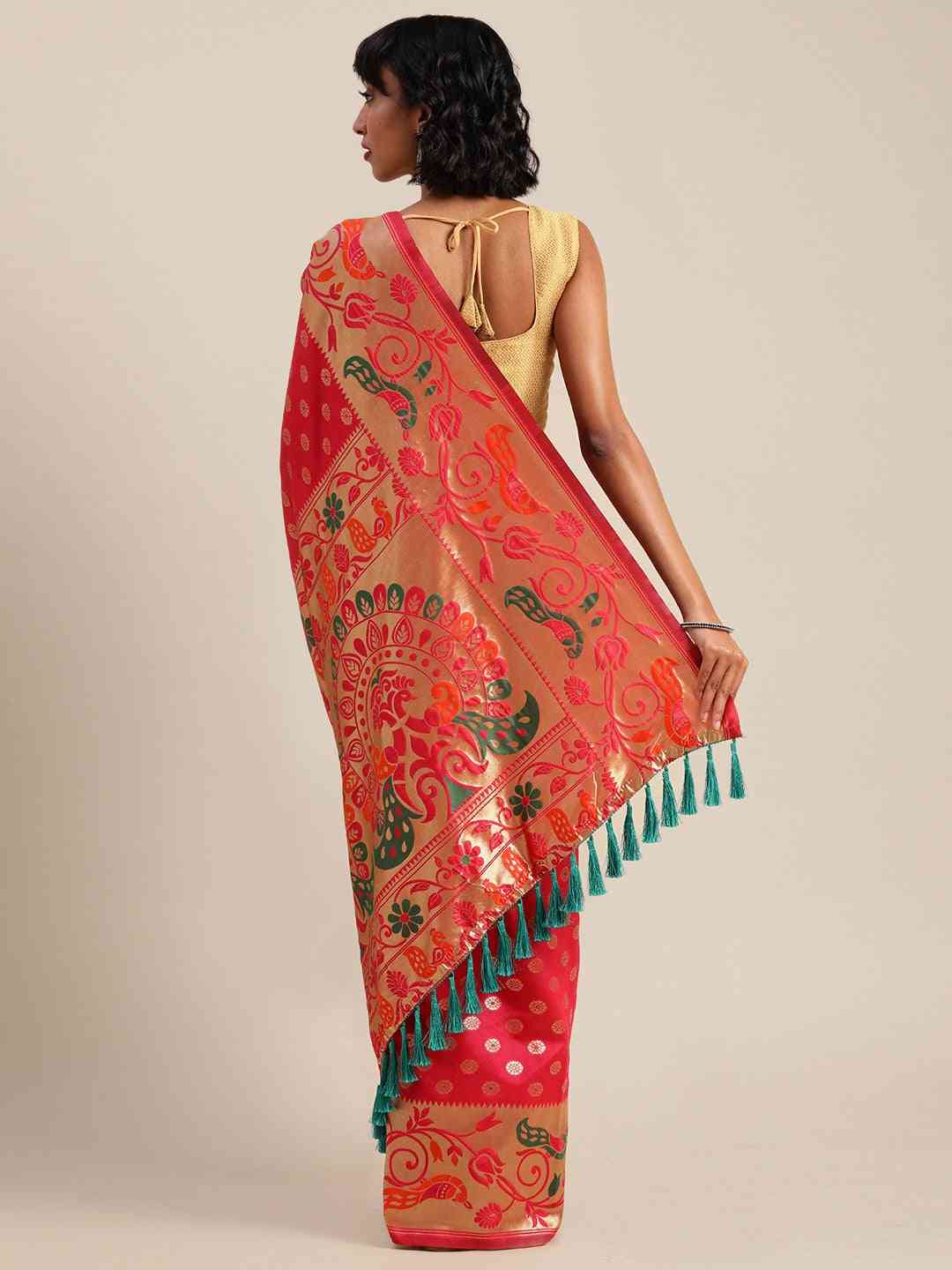 Stylish Banarasi Silk Saree With Woven Design