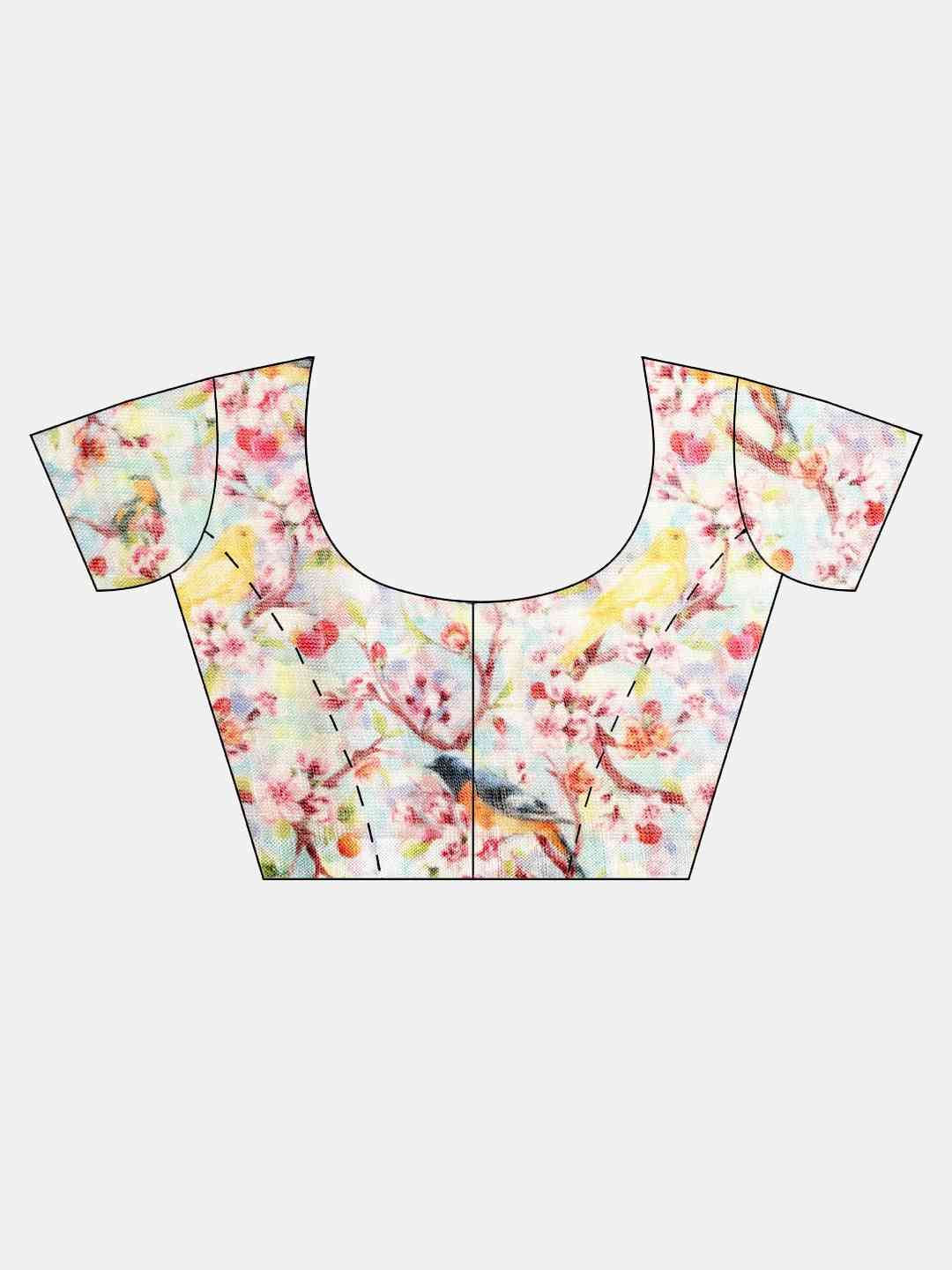 Exclusive Linen Floral Printed Saree