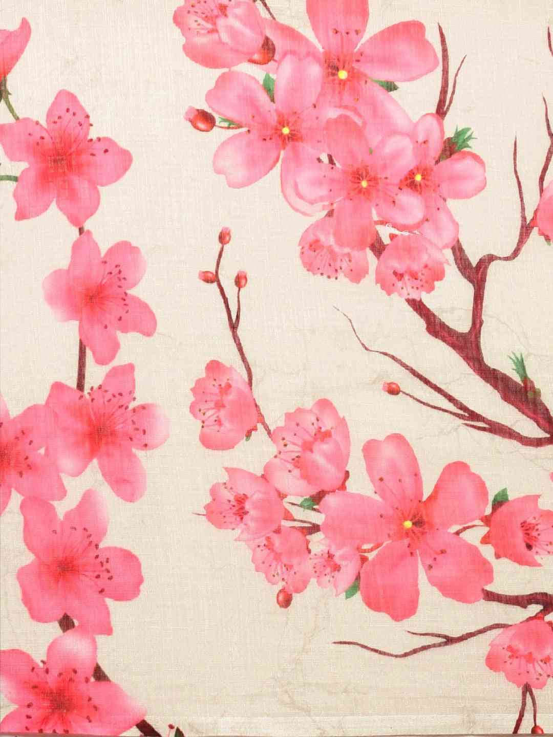 Beautiful Linen Floral Printed Saree