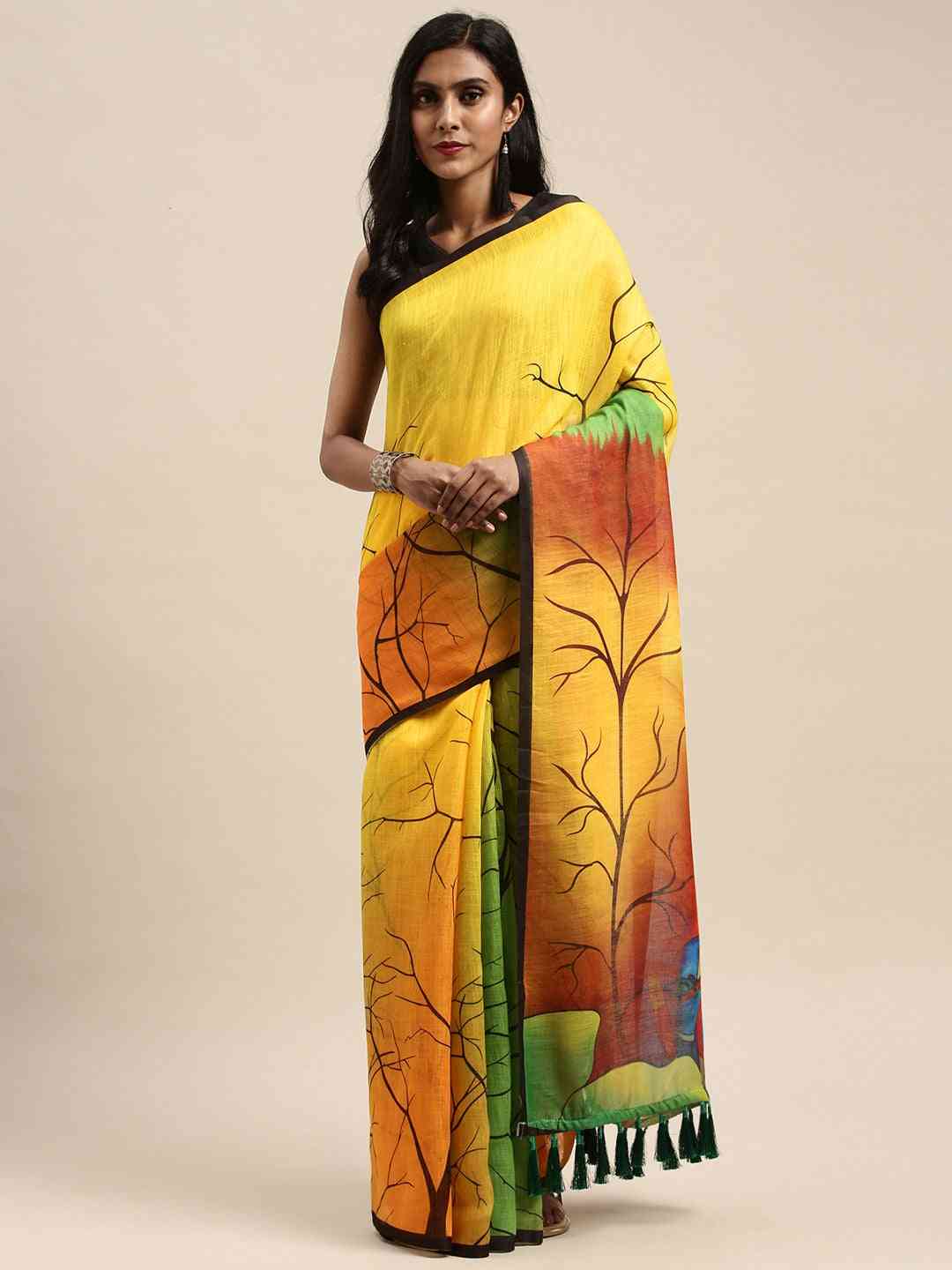 Exclusive Linen Floral Printed Saree