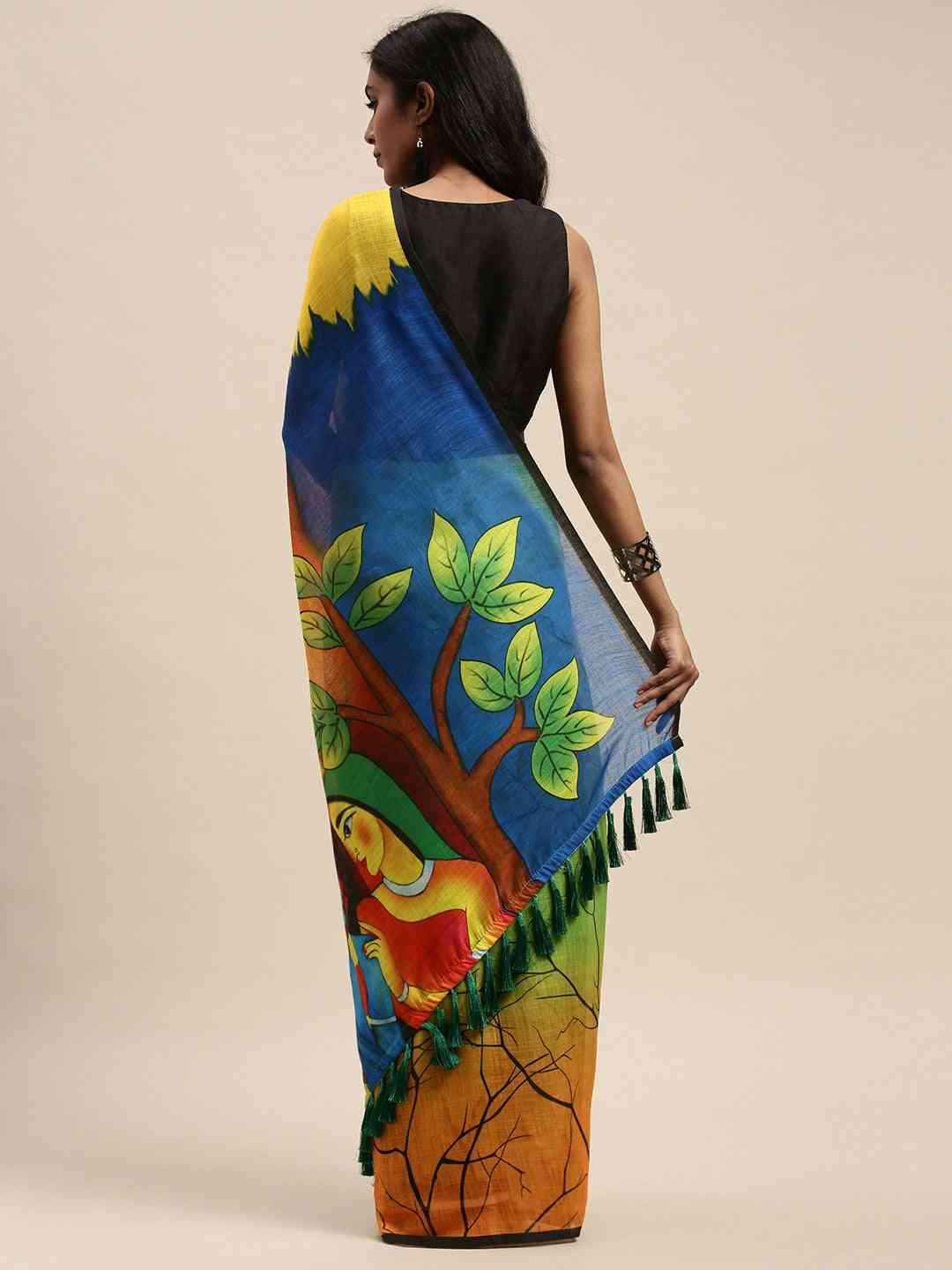 Exclusive Linen Floral Printed Saree