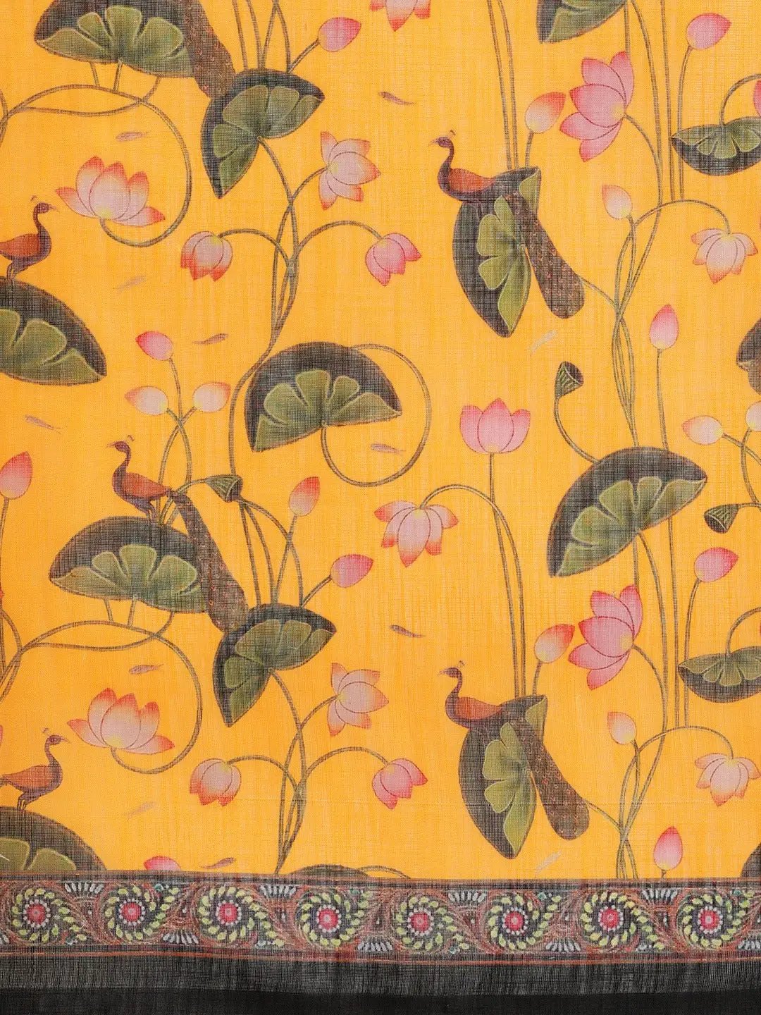 Beautiful Linen Floral Printed Saree