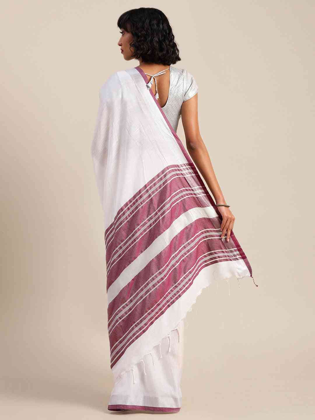 Stylish Bhagalpuri Solid Print Cotton Saree