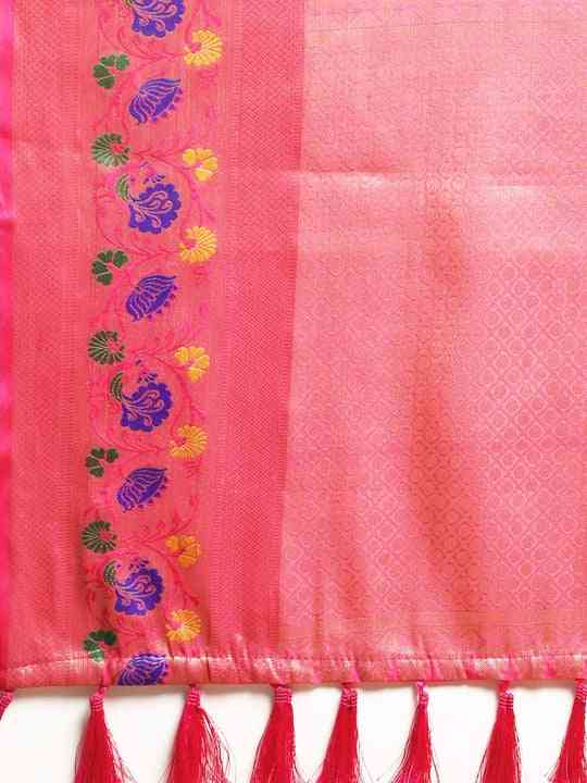 Kora Silk Banarasi Digital Print Saree In Green Colour