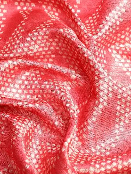 Kora Silk Banarasi Digital Print Saree In Pink Colour