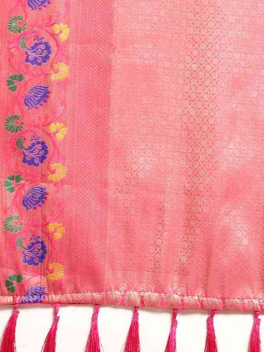 Kora Silk Banarasi Digital Print Saree In Sky Blue Colour