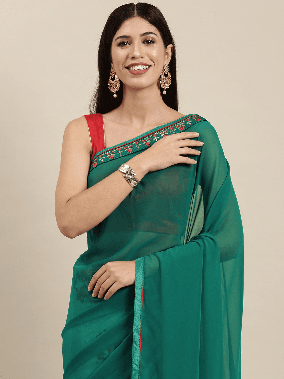 Soft Georgette Saree With Foli Print Work