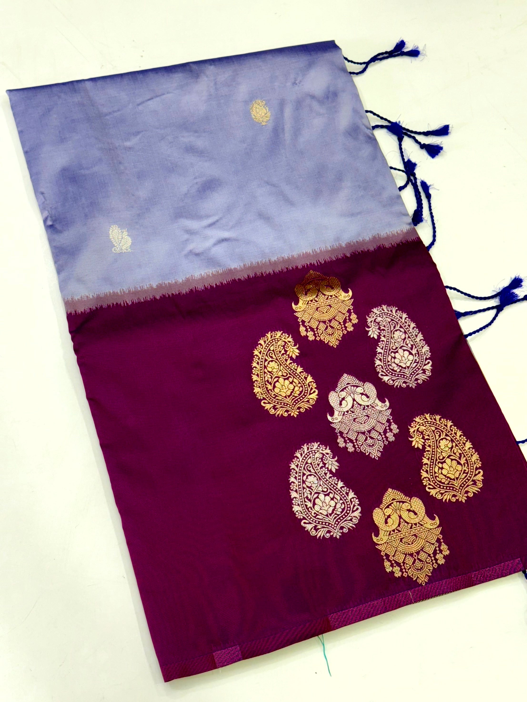 Royal Wine Pattu Border Soft Silk Saree