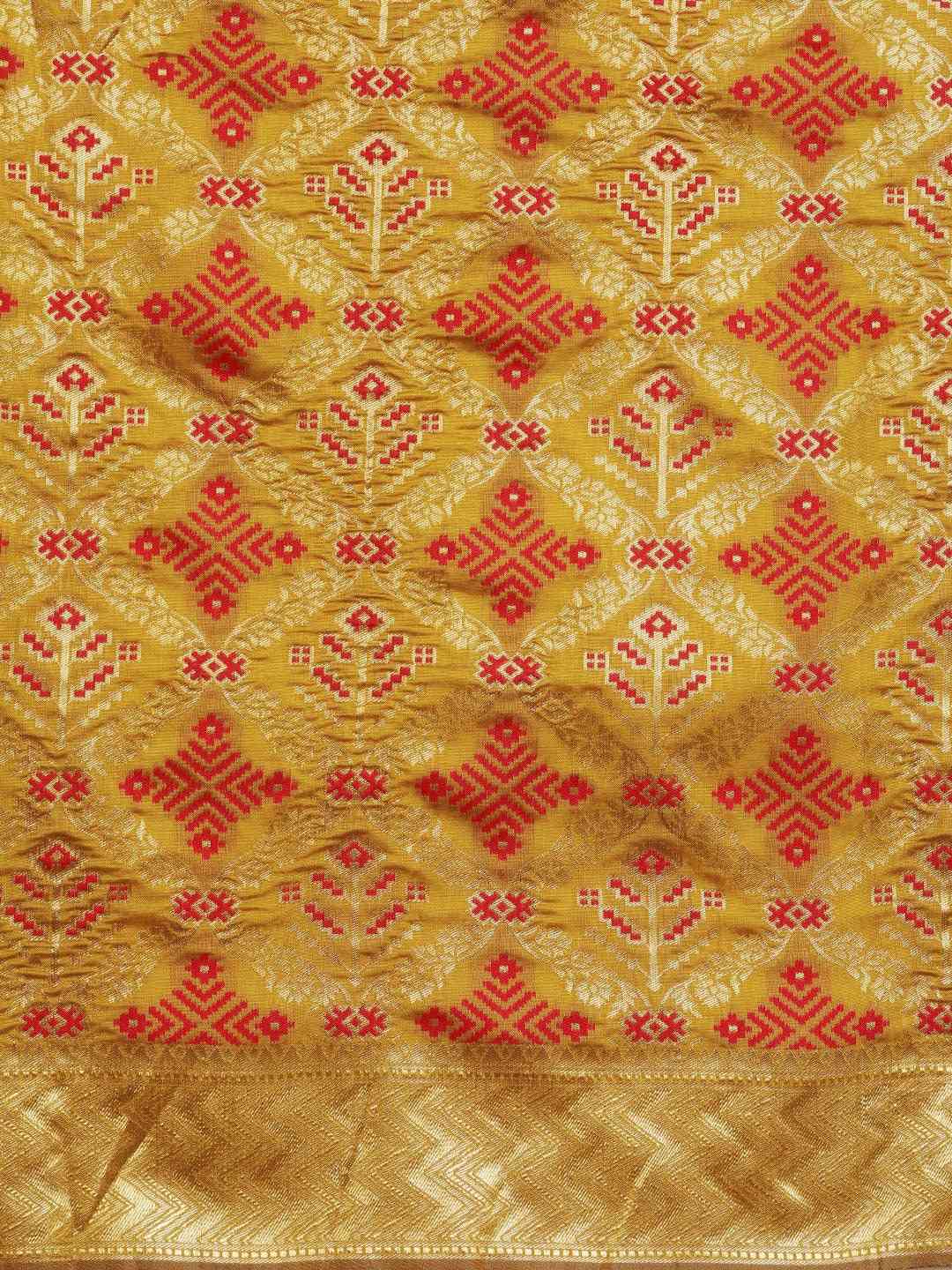 Patola Silk Saree With Woven Design And Zari Border