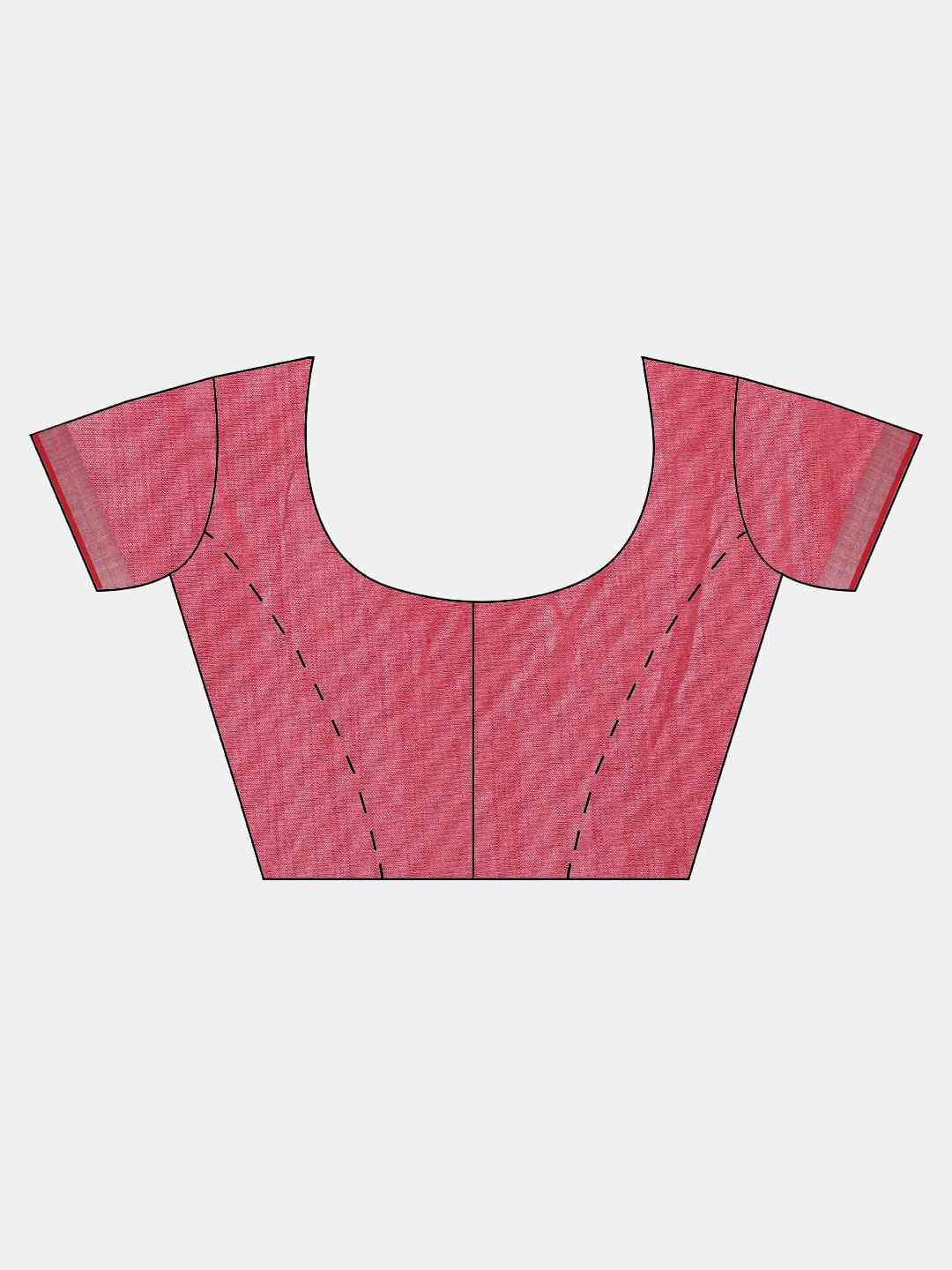 Stylish Pink Colour Solid Linen Saree With Zari Border