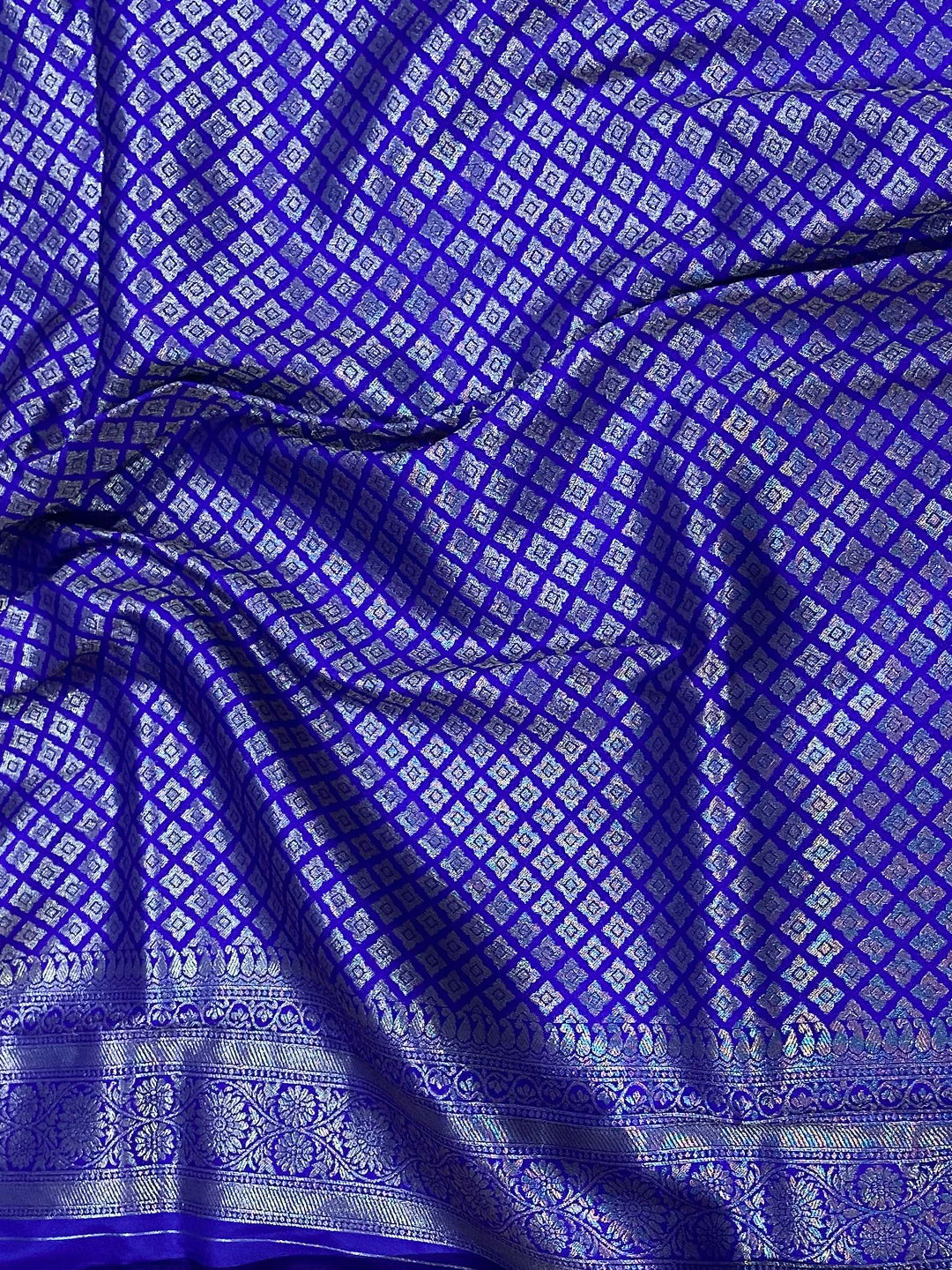 Regal Purple Stripes Banarasi Silk Saree