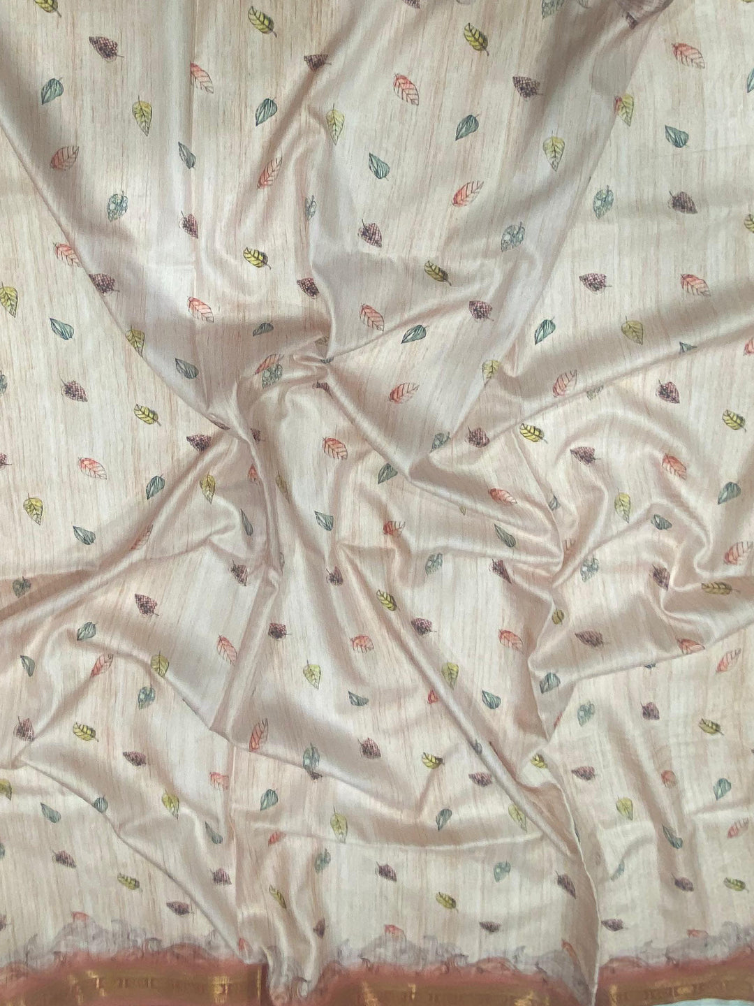 Pink Soft Silk Ocean Wave Patterns Saree