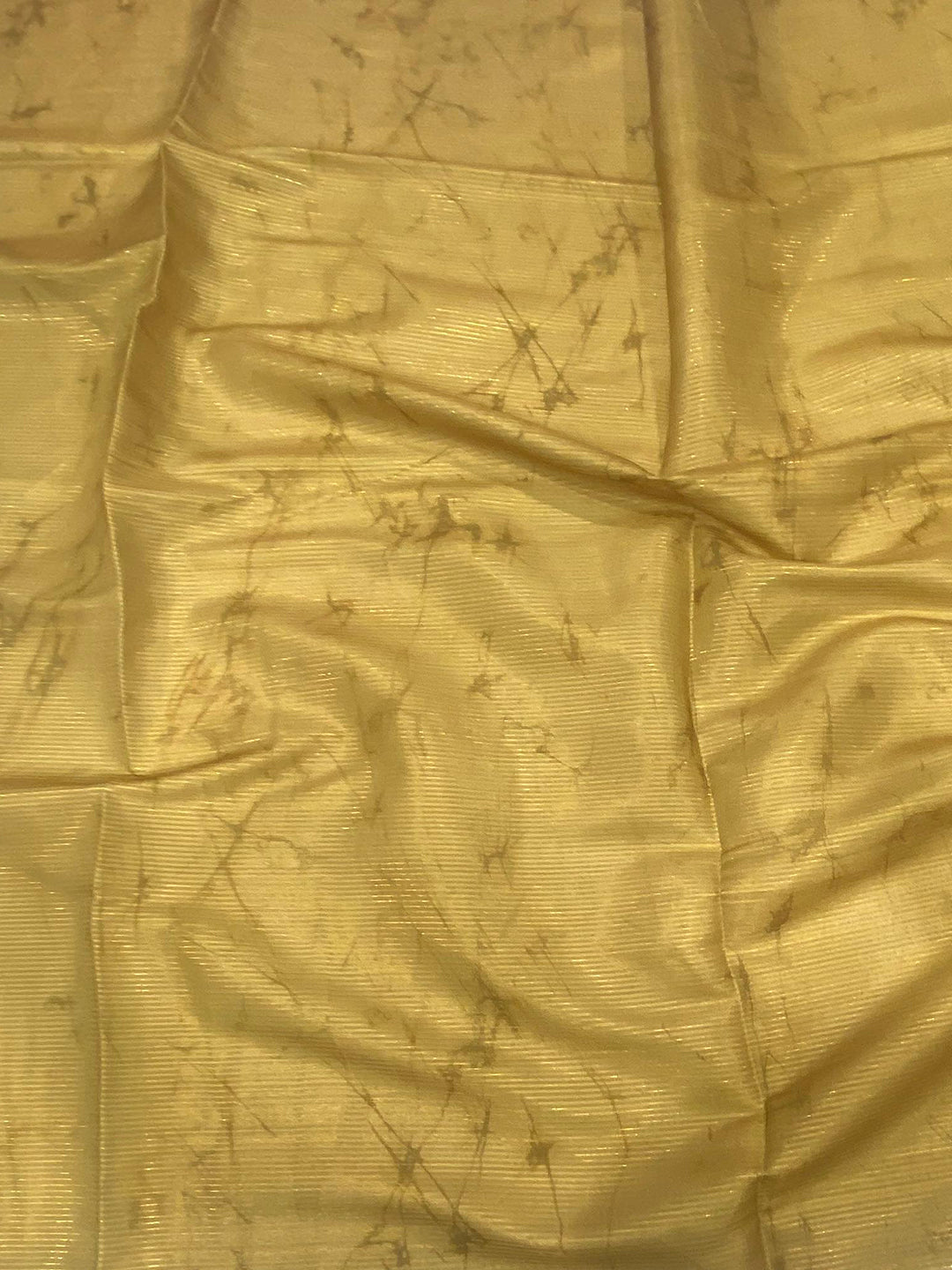 Olive Tussar Silk Lush Botanical Prints Saree