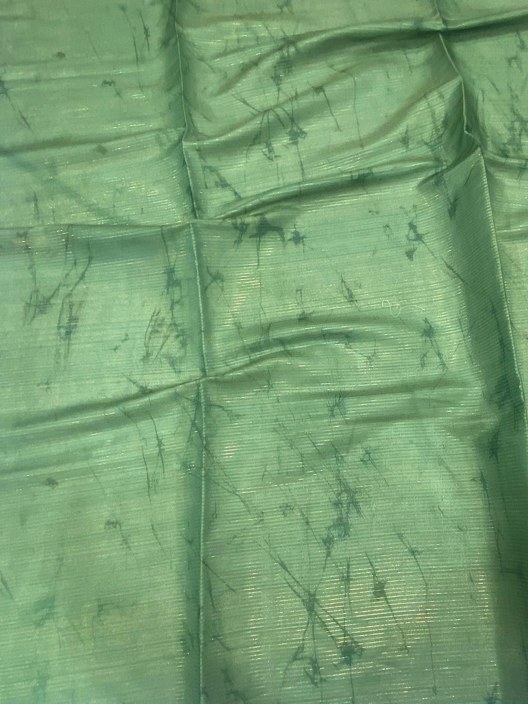Steel Blue Tussar Silk Lush Botanical Prints Saree