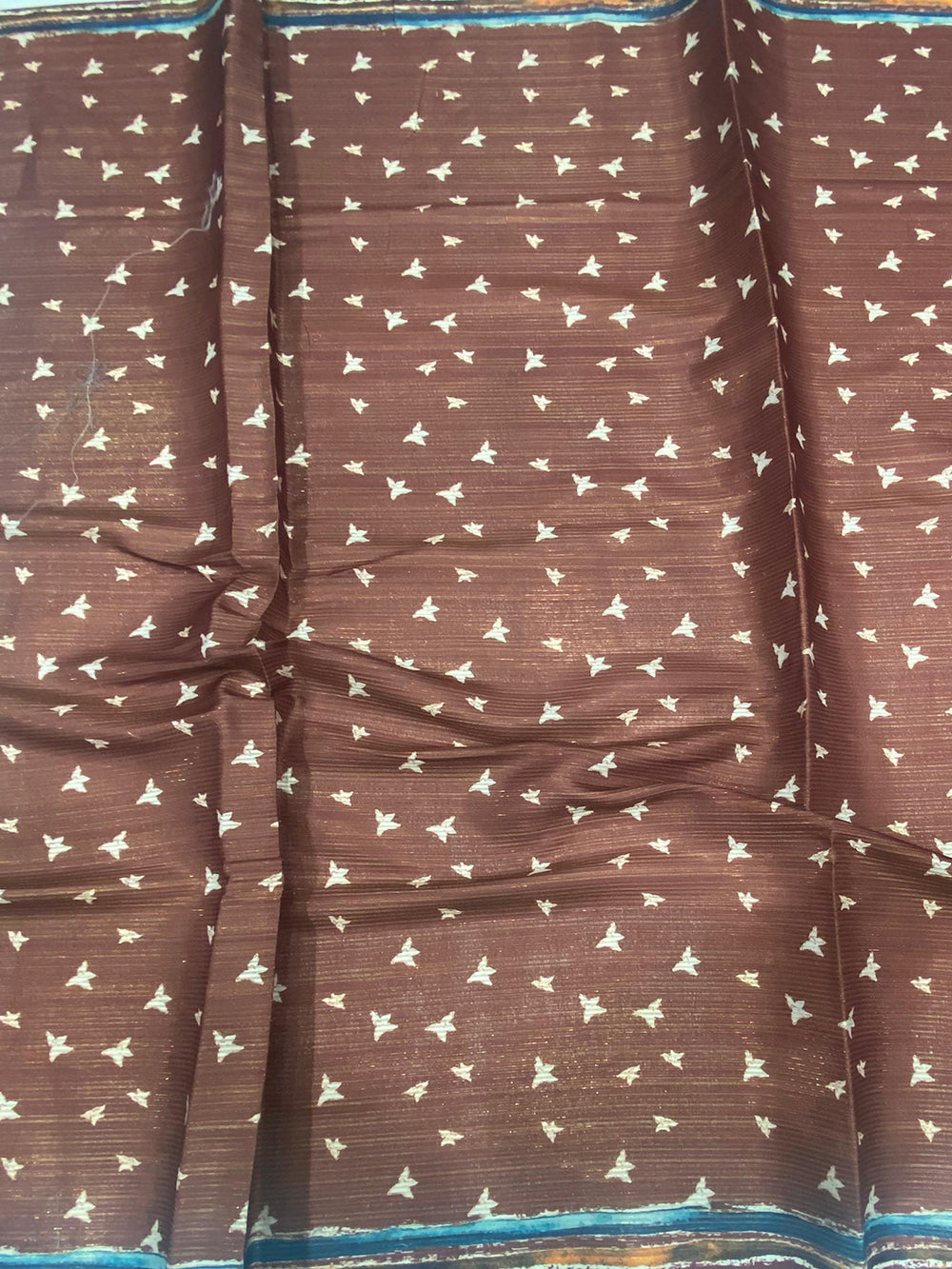 Purple Monochromatic Botanical Print Saree