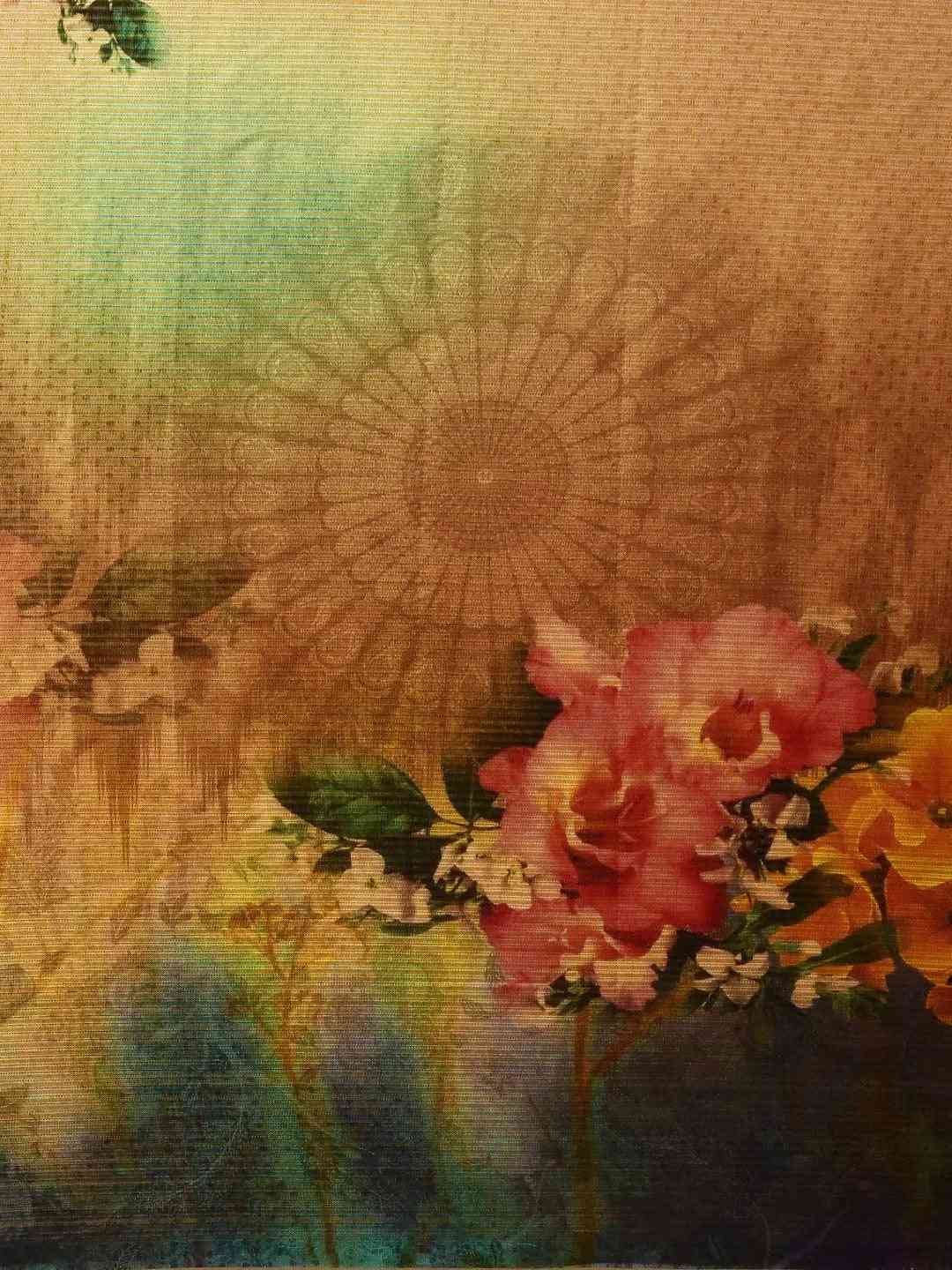 Soft Silk Zari Tissue Flower Print Design Saree