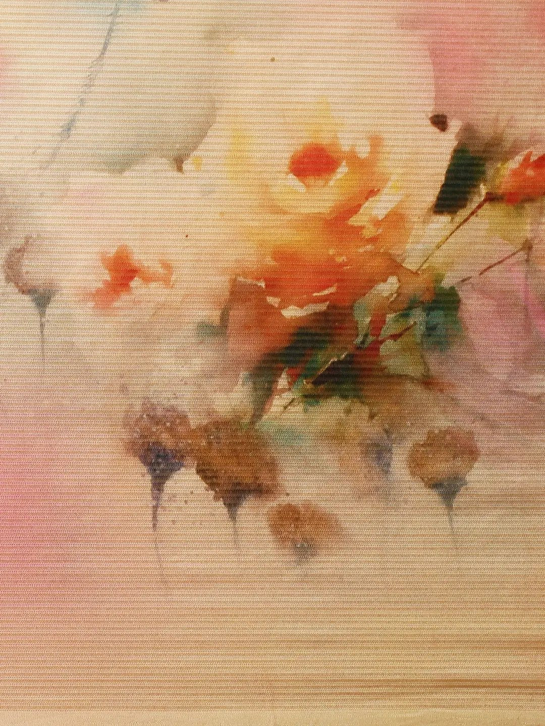 Soft Silk Zari Tissue Flower Print Design Saree