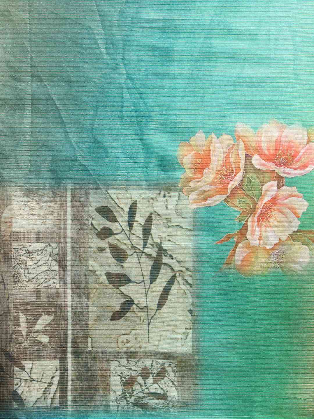 Exclusive Green Colour Maheshwari Floral Printed Saree