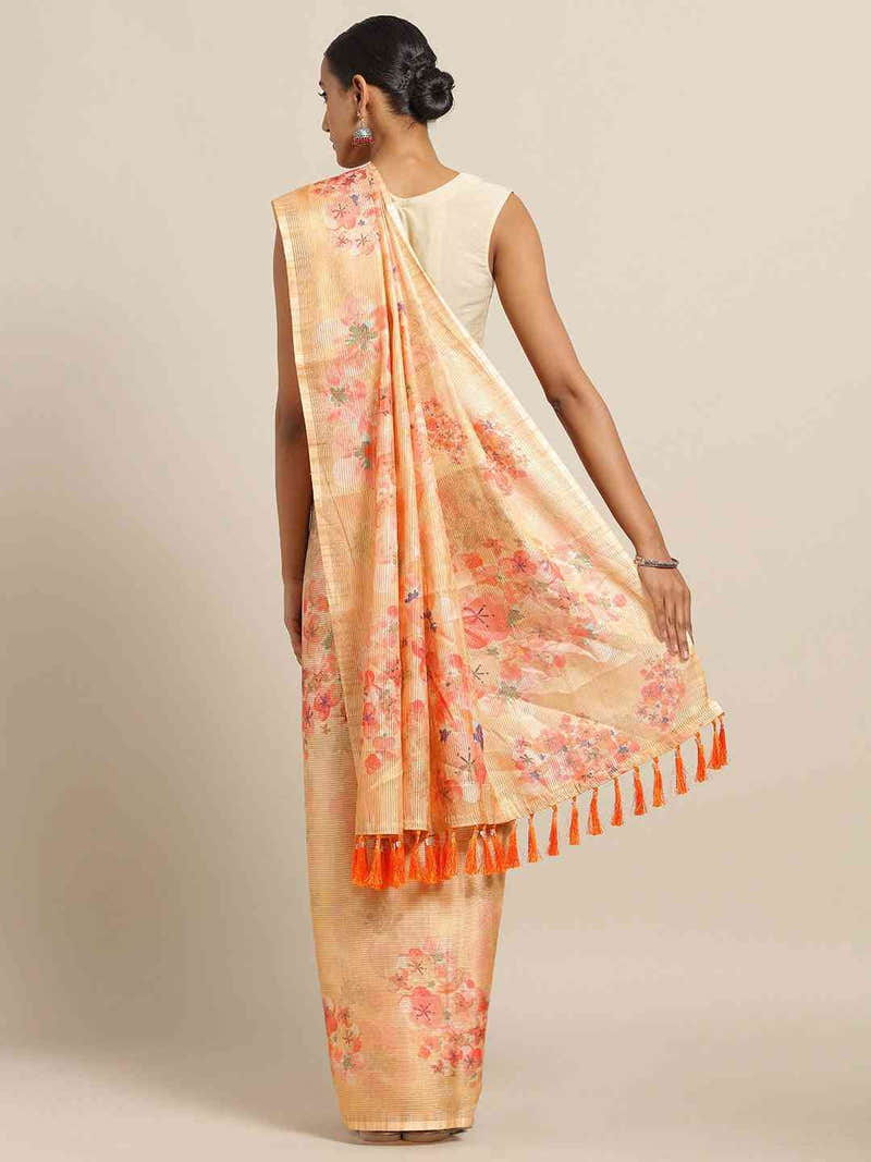 Maheshwari Floral Printed Silk Saree