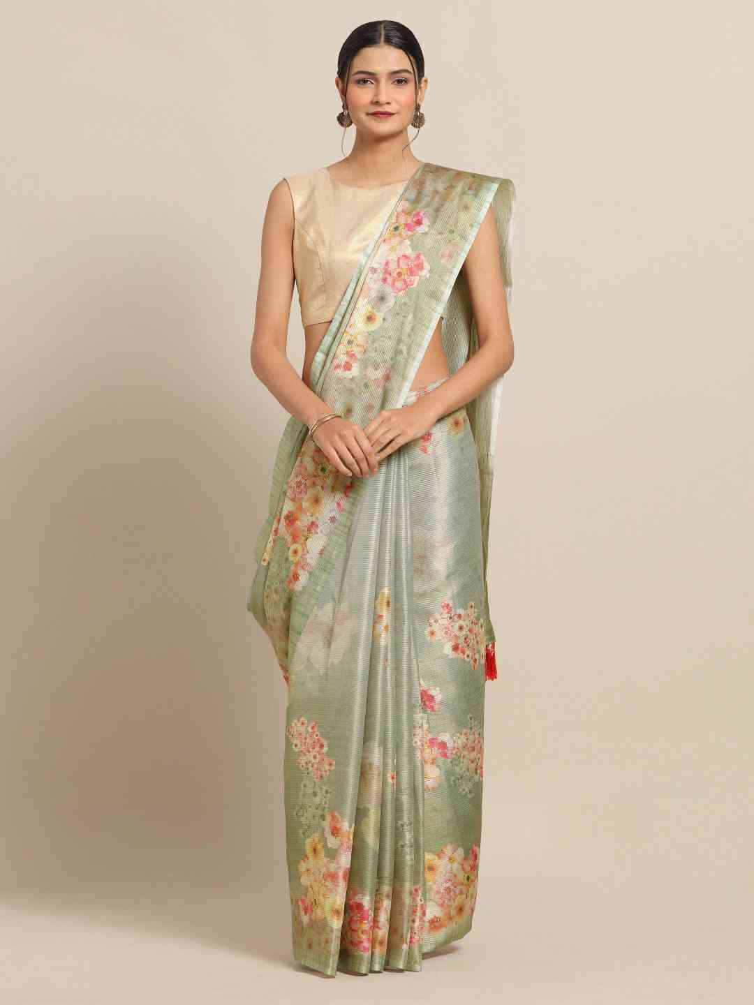 Exclusive Maheshwari Floral Printed Saree