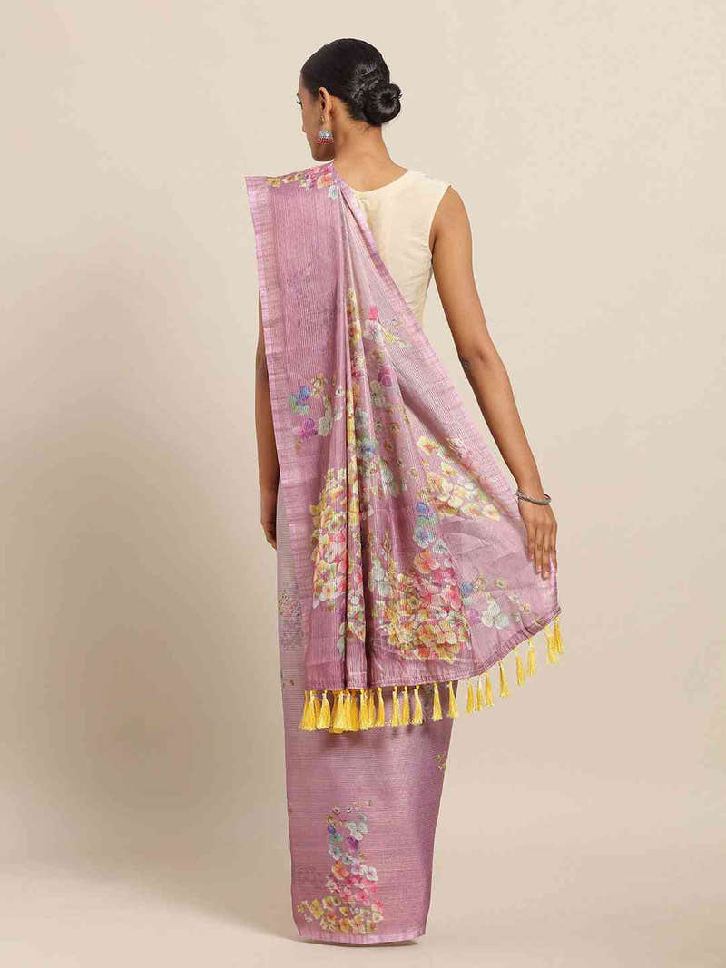 Maheshwari Floral Printed Silk Saree