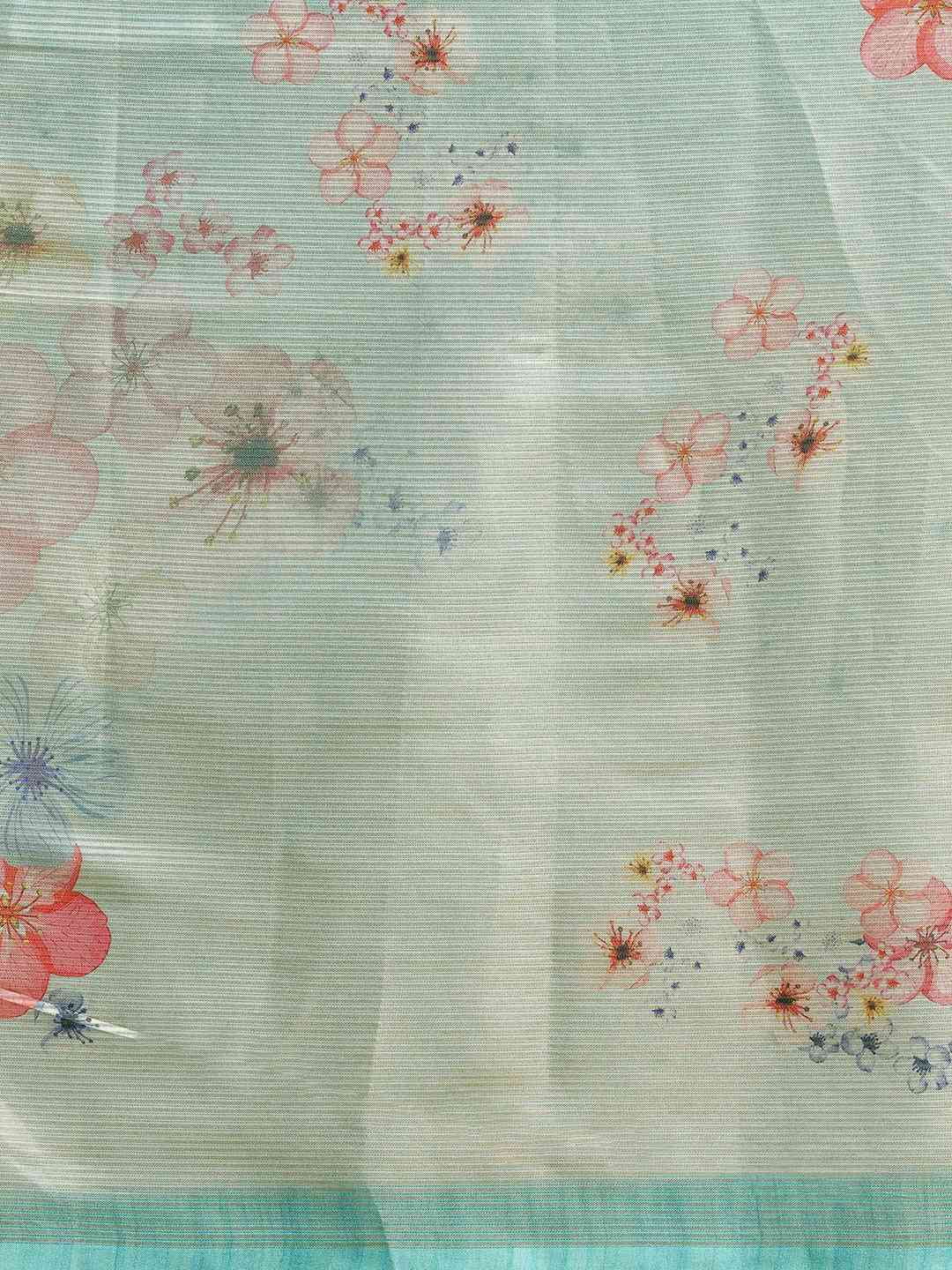 Maheshwari Floral Printed Saree With Woven Design