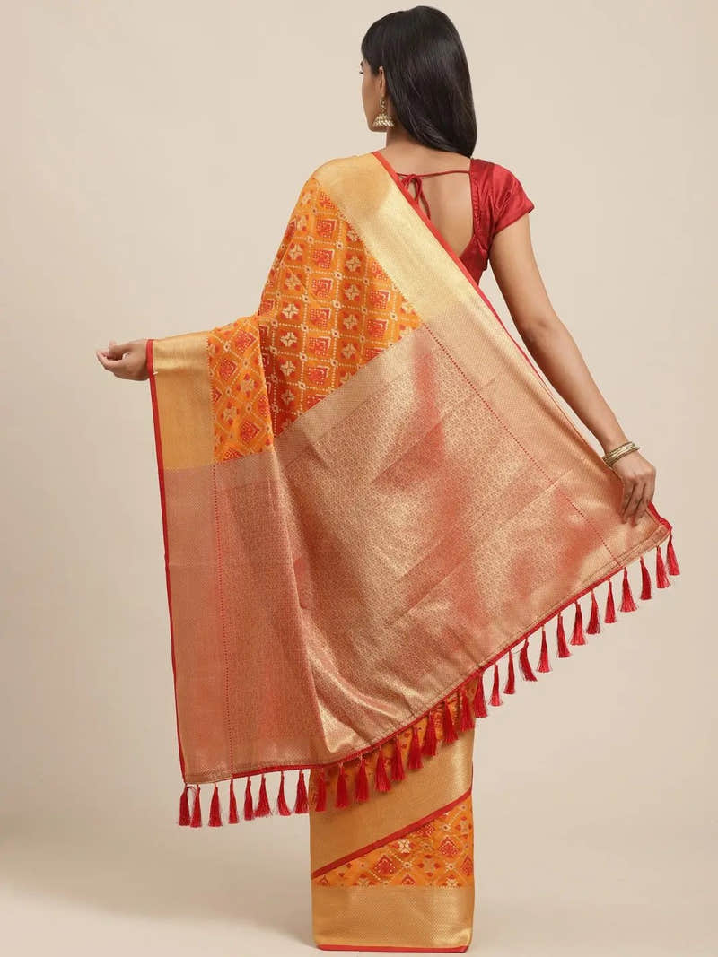 Soft Banarasi Patola Zari Party Wear Saree