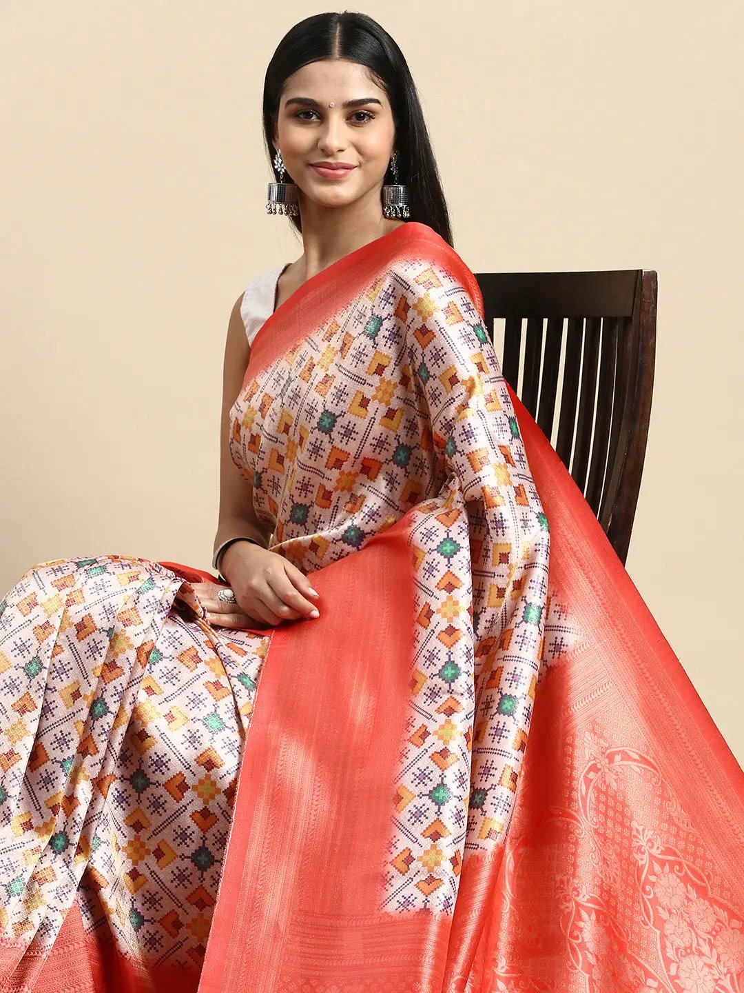 Soft Silk Digital Print Patola Saree