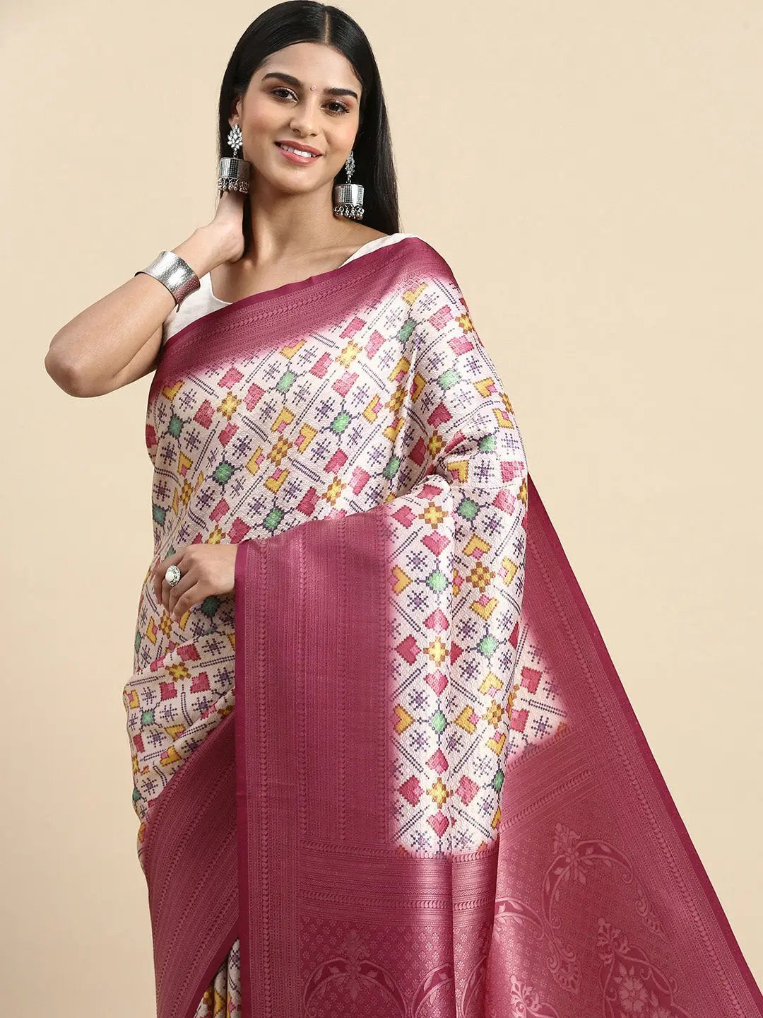 Soft Silk Digital Print Patola Saree