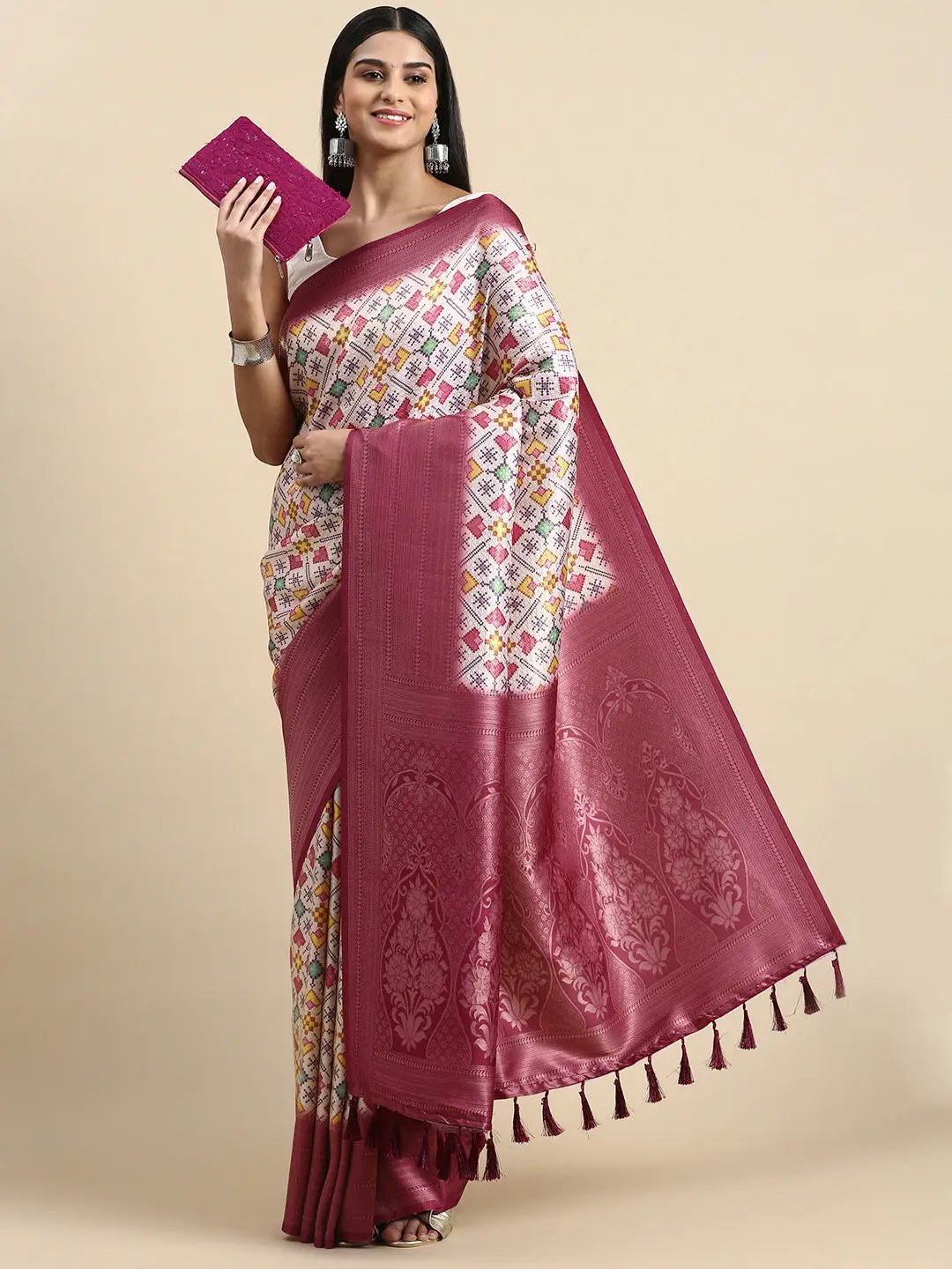 Soft Silk Digital Print Patola Saree