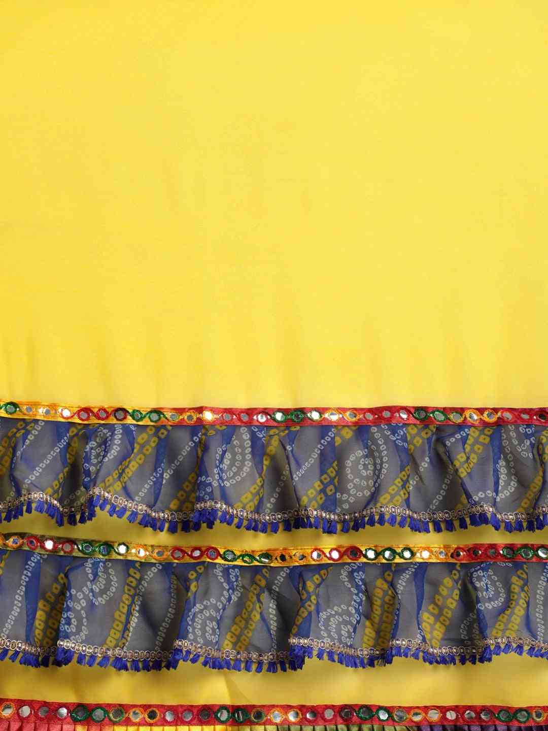 Pure Georgette Embroidered Bandhani Saree with Mirror Work