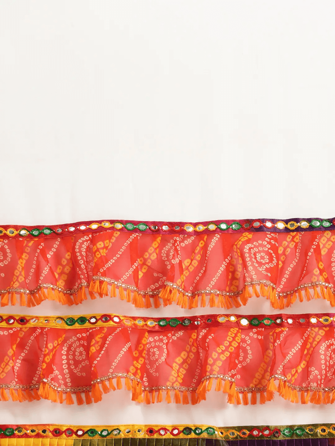Pure Georgette Bandhani Saree with Embroidery & Mirror Work