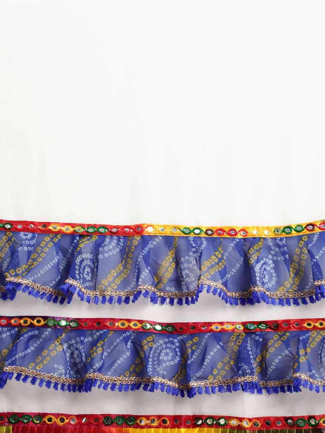 Beautiful Pure Georgette Mirror Work Bandhani Saree