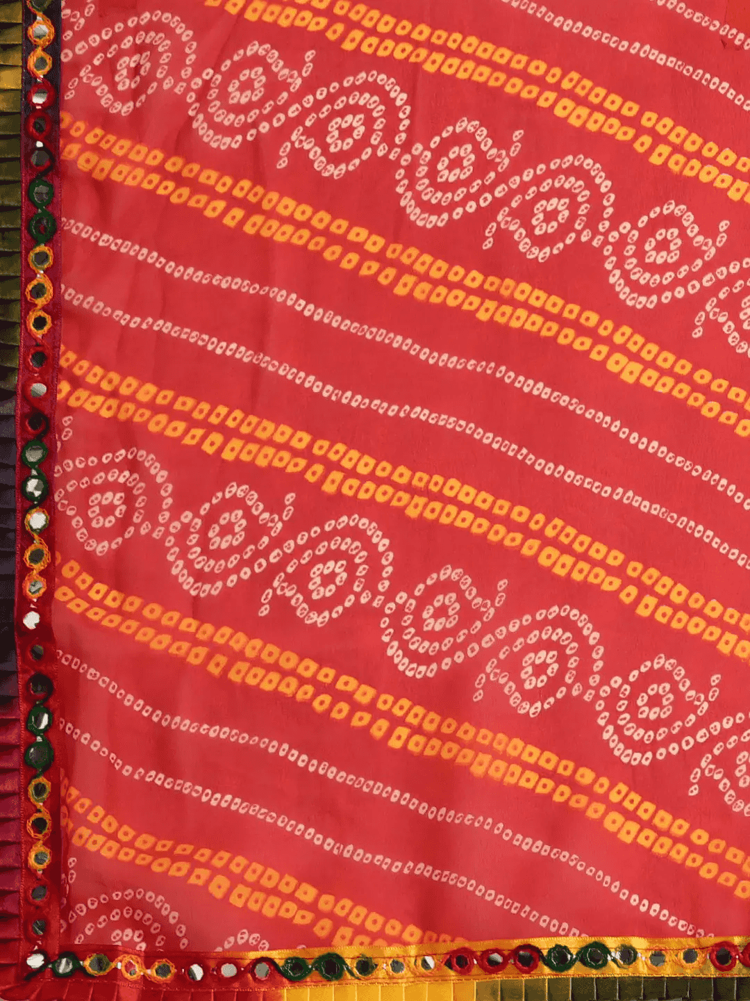 Beautiful Pure Georgette Embroidered Bandhani Saree