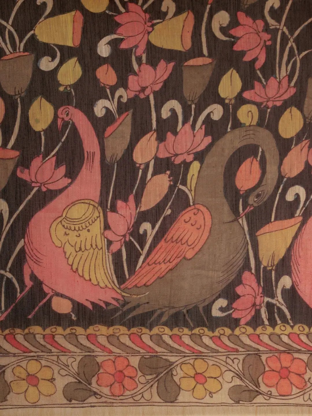 Digital Print Kalamkari Linen Saree