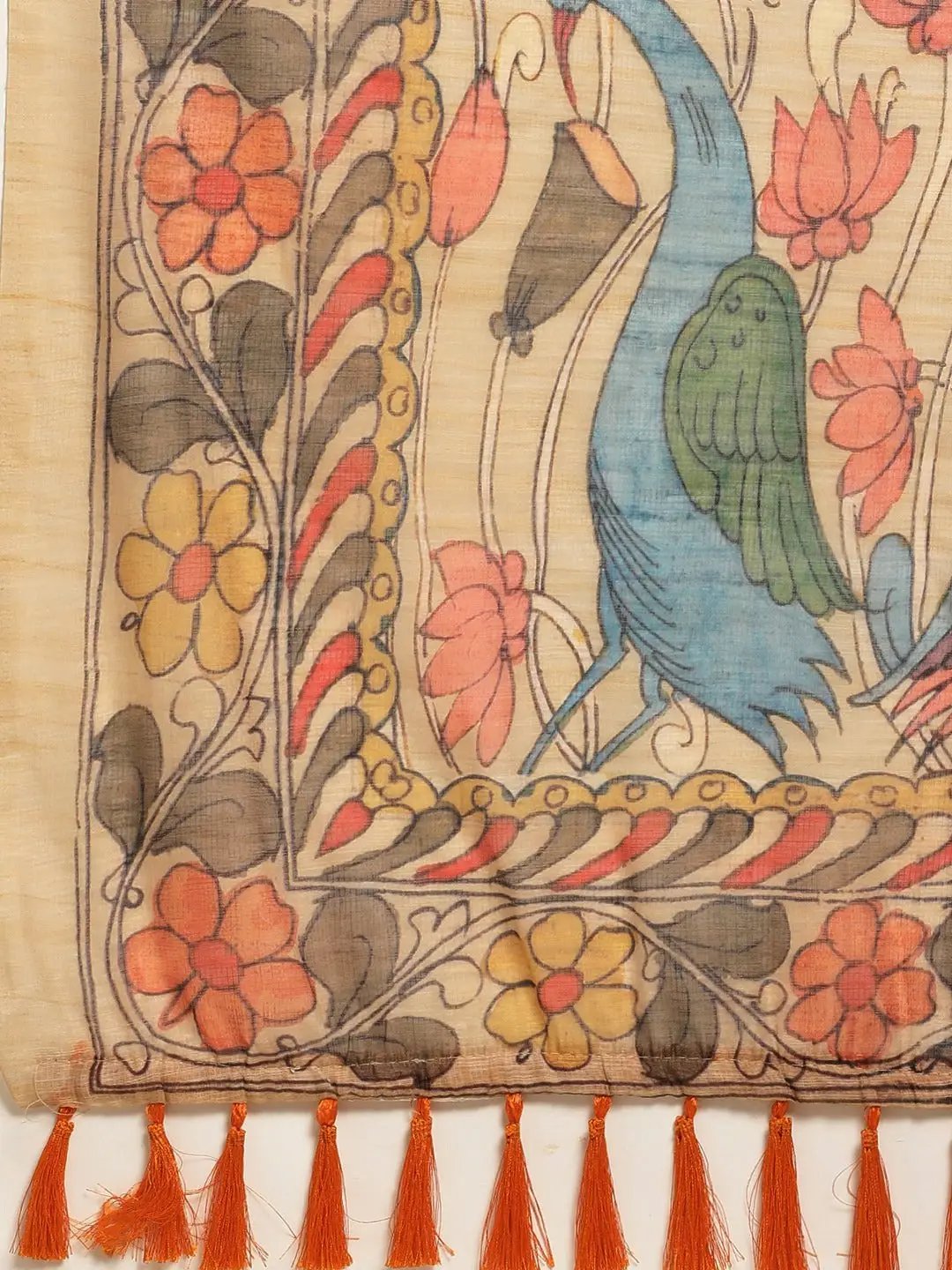 Digital Print Kalamkari Linen Saree