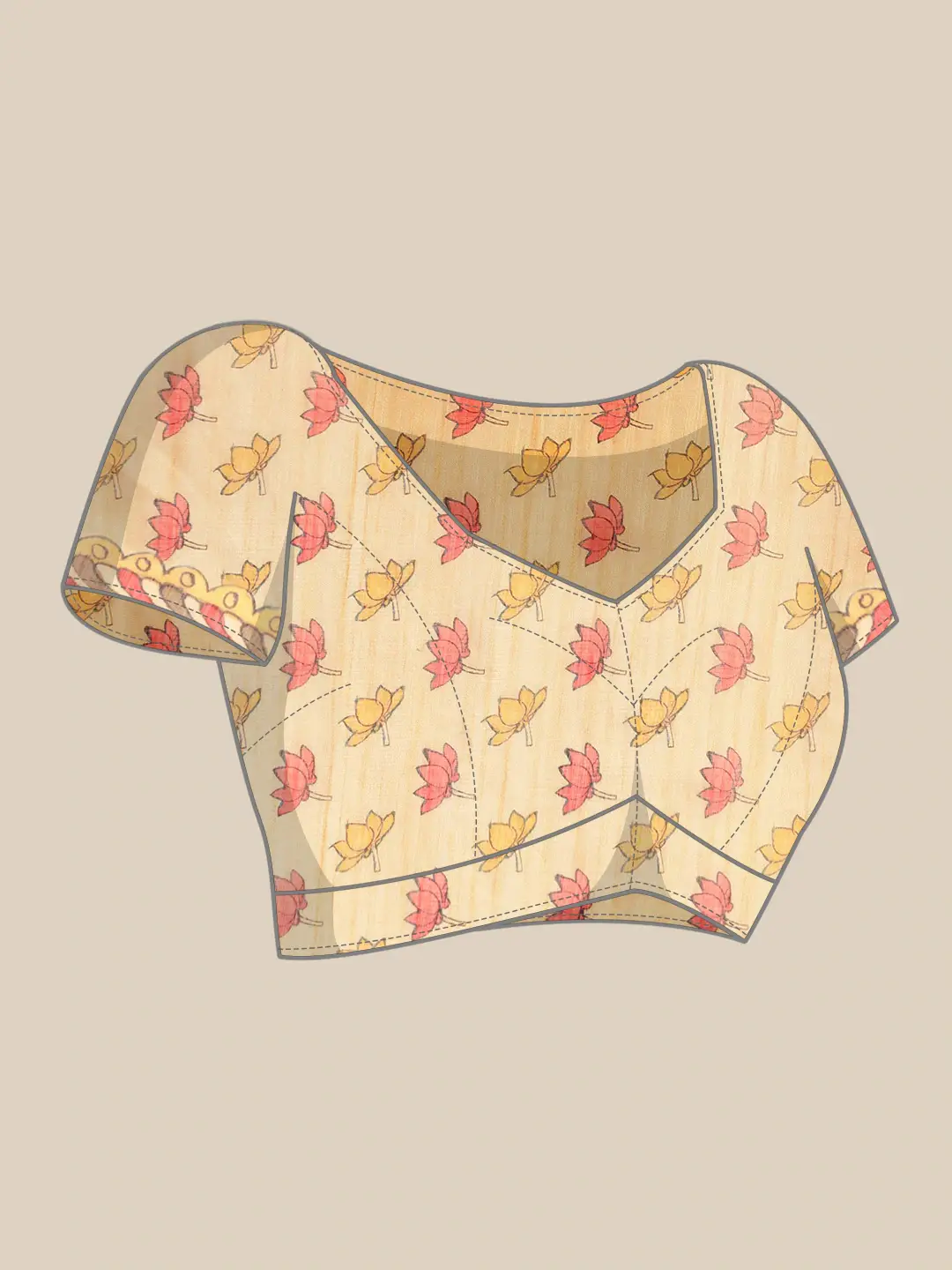 Digital Print Kalamkari Linen Saree