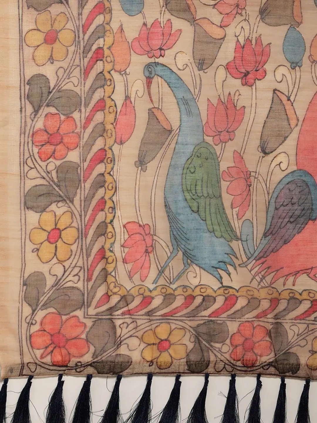 Digital Print Kalamkari Linen Saree