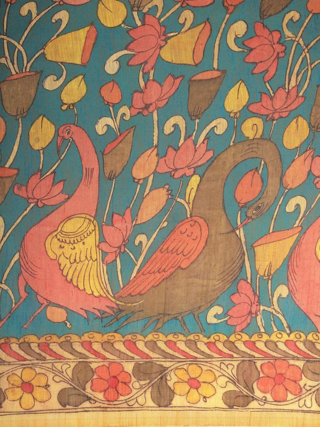 Digital Print Kalamkari Linen Saree