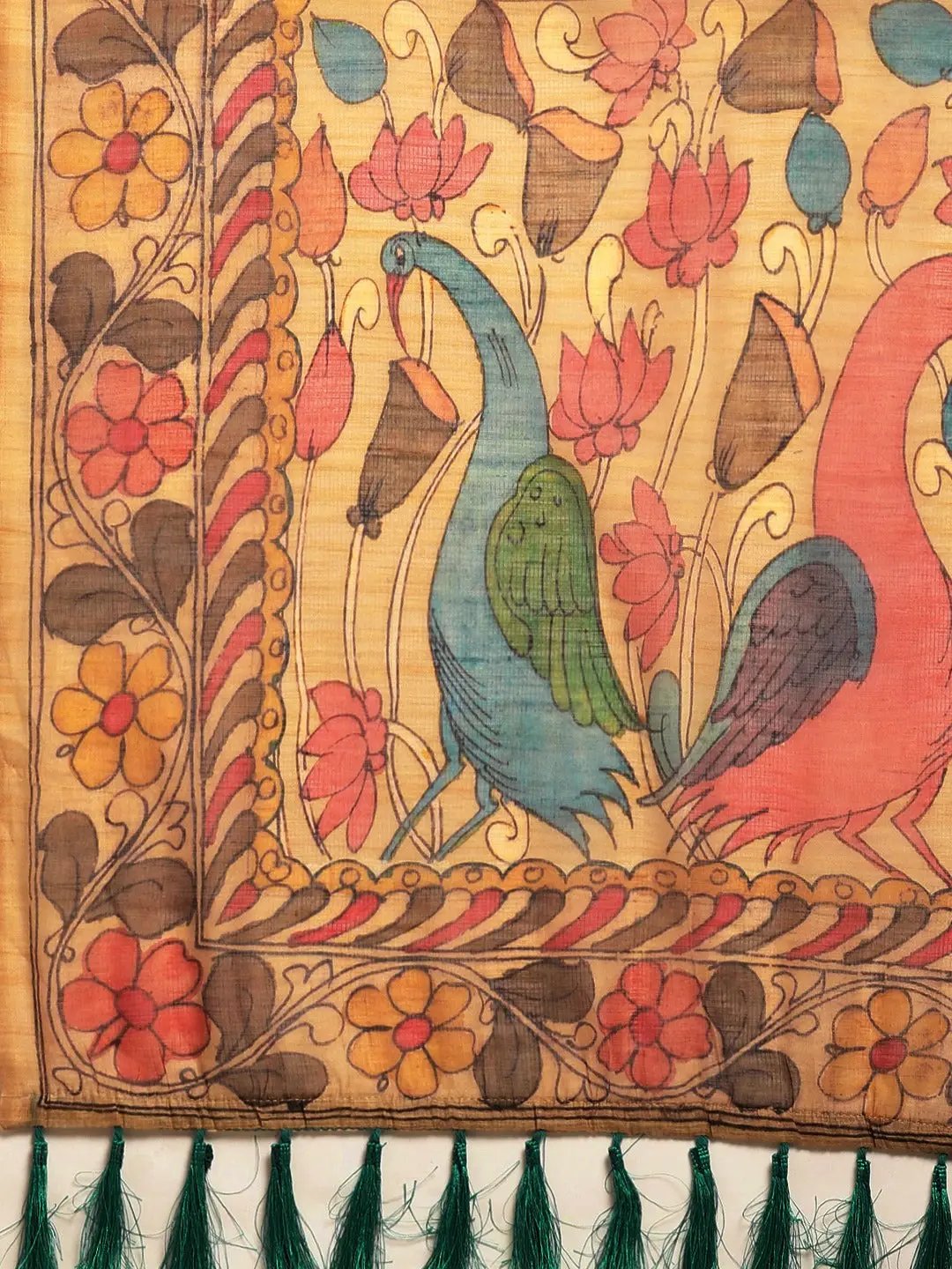 Digital Print Kalamkari Linen Saree