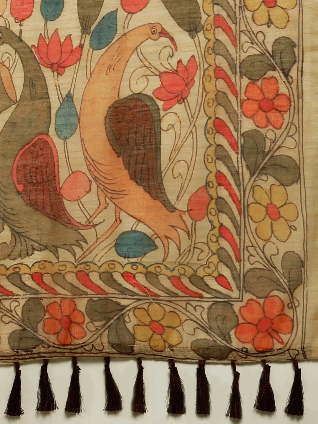 Digital Print Kalamkari Linen Saree