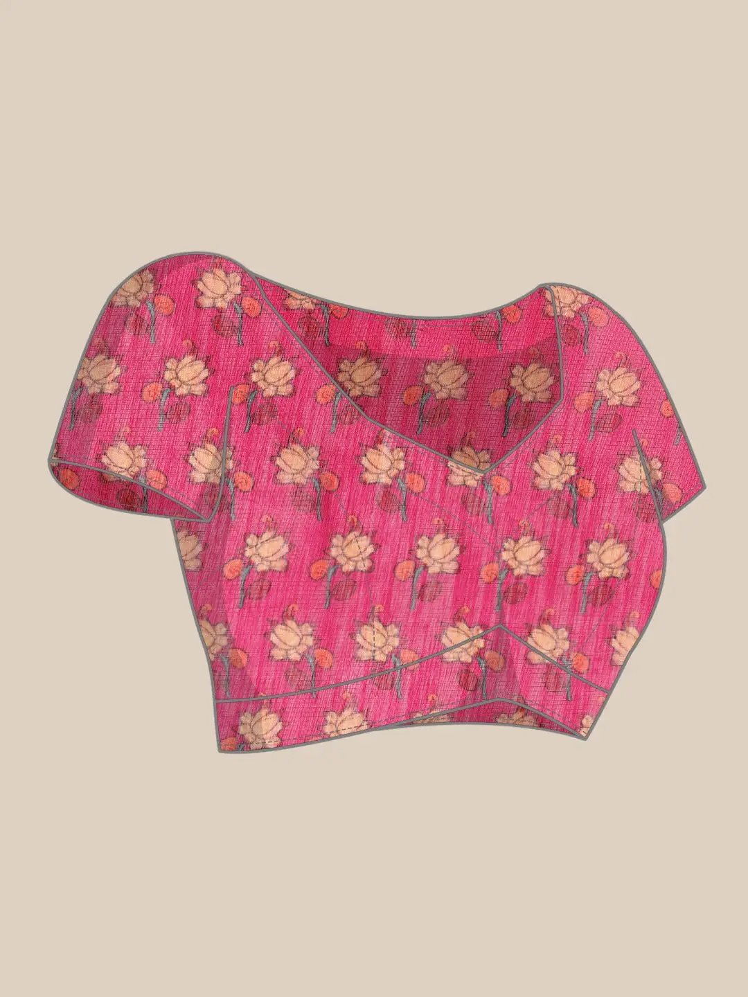 Digital Print Kalamkari Linen Saree