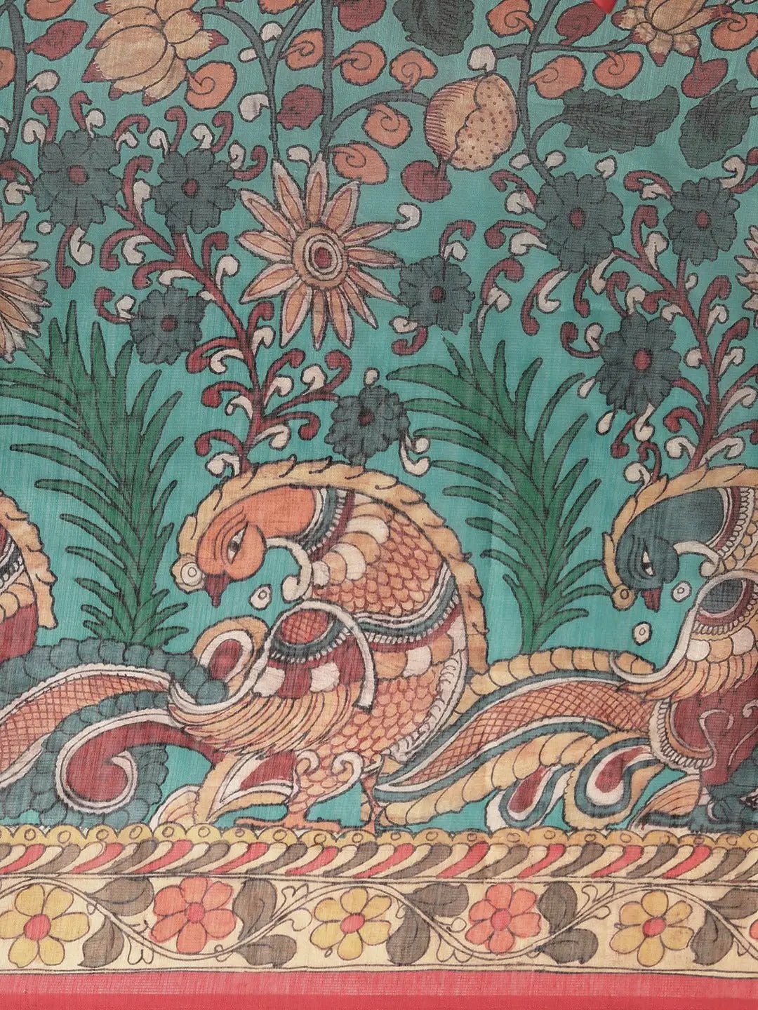 Digital Print Kalamkari Linen Saree