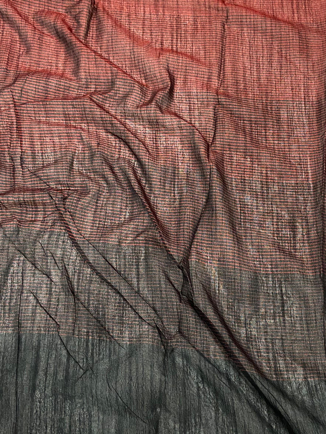 Red Stylish Linen Saree With Zari Border
