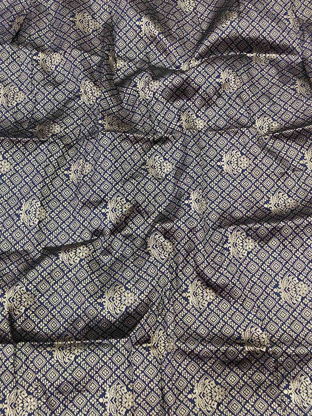 Close-up of intricate thread weaving on georgette fabric